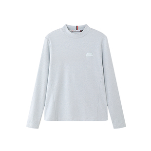 【含绵羊毛】ELLE Active简约高级半高领上衣女秋冬款气质长袖T恤