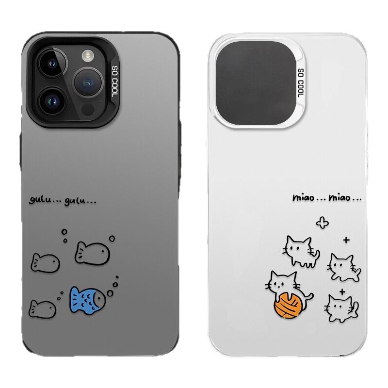 适用苹果17线条小鱼iphon手机保护套/壳