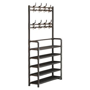 三梦不锈钢鞋架简易多层家用门口出租房用入户门挂衣架衣帽架鞋柜