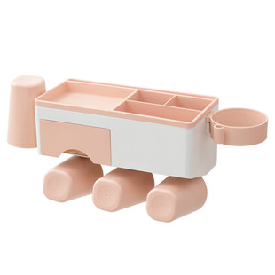 新款家居韩式牙杯架挂架大号家庭牙刷置物架两人用情侣组合吸壁