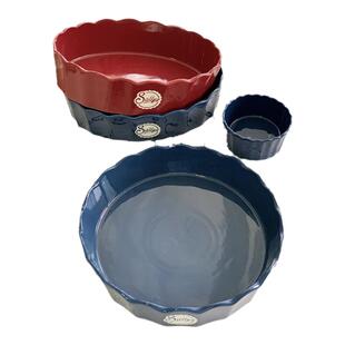 安木良品 外贸原单 ins北欧釉下彩高温陶瓷家用大盘鸡鱼盘大烤盘