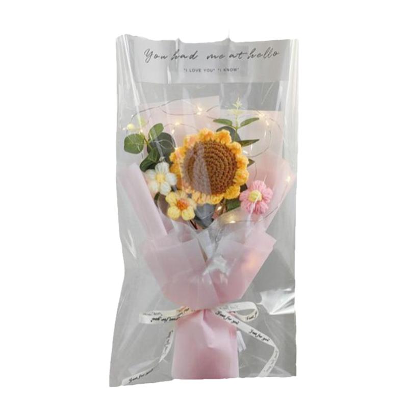教师节活动花束成品手工毛线花向日葵康乃馨送男女老师生日礼物