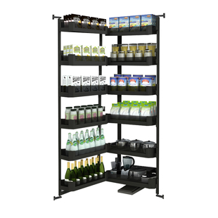 高柜拉篮大怪物厨房橱柜高深餐边调味篮零食储藏柜收纳开门联动篮