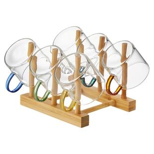 美斯尼玻璃茶杯主人杯家用品茗杯倒挂沥水杯架功夫小茶碗茶具套装