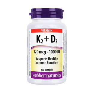 进口Webber伟博维生素K2+D3软胶囊120mcg1000IU免疫支持220粒