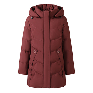 雅鹿羽绒服女中长款2025冬季新款妈妈装加厚中老年大码白鸭绒外套