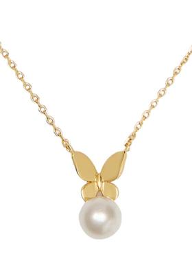 katespade仿珍珠蝴蝶链条项链女