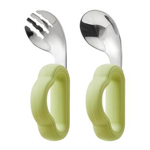 乐扣乐扣宝宝辅食勺自主进食不锈钢勺子婴儿童学吃饭叉勺餐具套装