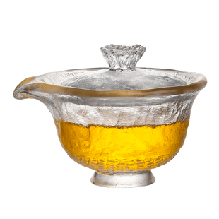 古法冰冻烧琉璃盖碗功夫茶泡茶杯纯手工茶具单个茶碗手抓壶不烫手