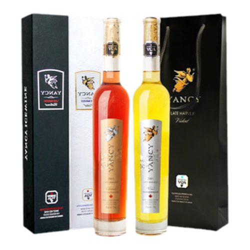 加拿大冰酒庄园Yancy云惜晚收葡萄酒双支礼盒VQA认证冰白冰红甜酒