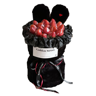 圣诞节送女友兔耳朵抱抱桶包花桶外包毛绒布鲜花包装布艺diy材料