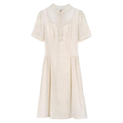 中式复古立领短袖短款连衣裙