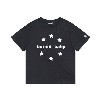 BURNIN* burnin baby 星星短袖T恤字母宽松圆领夏季新潮休闲上衣