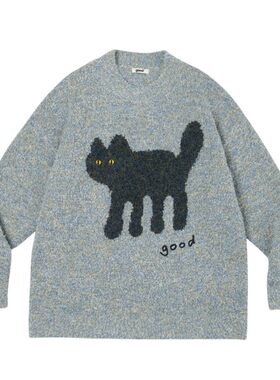 美好商店毛衣圆领小猫