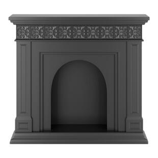 谷及 法式复古花纹壁炉客厅家用装饰置物壁炉柜黑色墙边柜玄关柜