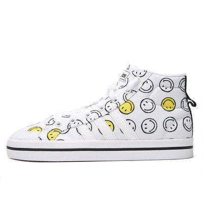 阿迪达斯男女中帮休闲帆布鞋