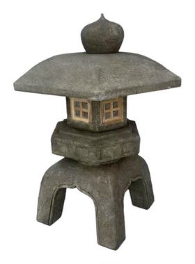 石雕石灯笼日式仿古新中式庭院青石头灯太阳能电石灯园林景观装饰