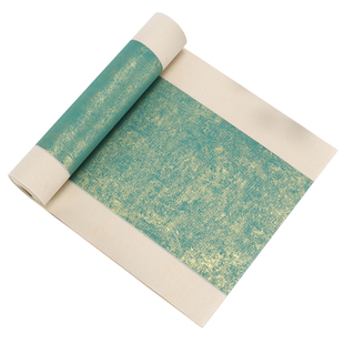 仿古蜡染鎏金宣纸套色条屏六尺四尺对开三开楹联对联小楷书法创作作品纸半生半熟半生熟蜡染笺国展比赛专用