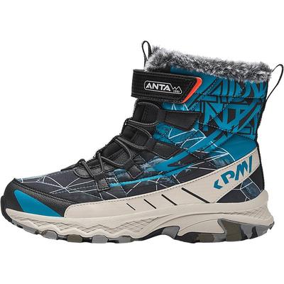 安踏儿童男大童冬季一脚蹬棉鞋