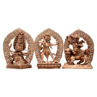 欧斯特紫铜《宁玛三根本》室内家用《一髻佛母》《单坚护法》佛像