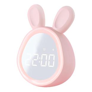 儿童闹钟女孩智能2025新款网红兔子学生用小夜灯床头桌面电子时钟