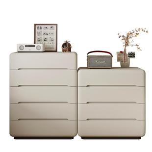 实木五斗柜奶油风卧室床尾置物柜客厅靠墙抽屉柜现代简约储物柜