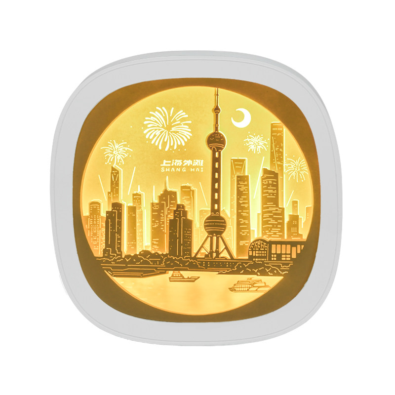 上海外滩流光非遗纸雕小夜灯纪念品摆件摆件创意毕业生日伴手礼物