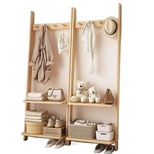 挂衣架落地卧室家用实木门后立式不占空间一体靠墙衣服收纳置物架