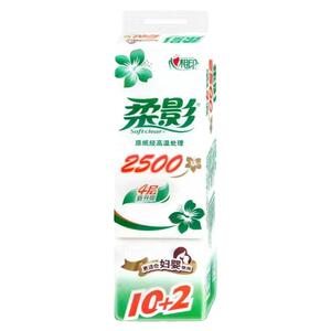 心相印柔影卫生大长卷2500克原生木浆4层加厚家用餐纸学生宿舍纸