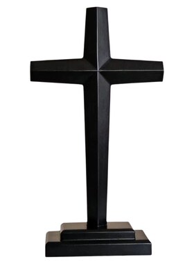 黑色实木十字架摆件教堂用品 手持壁挂客厅桌面摆台装饰挂墙物品