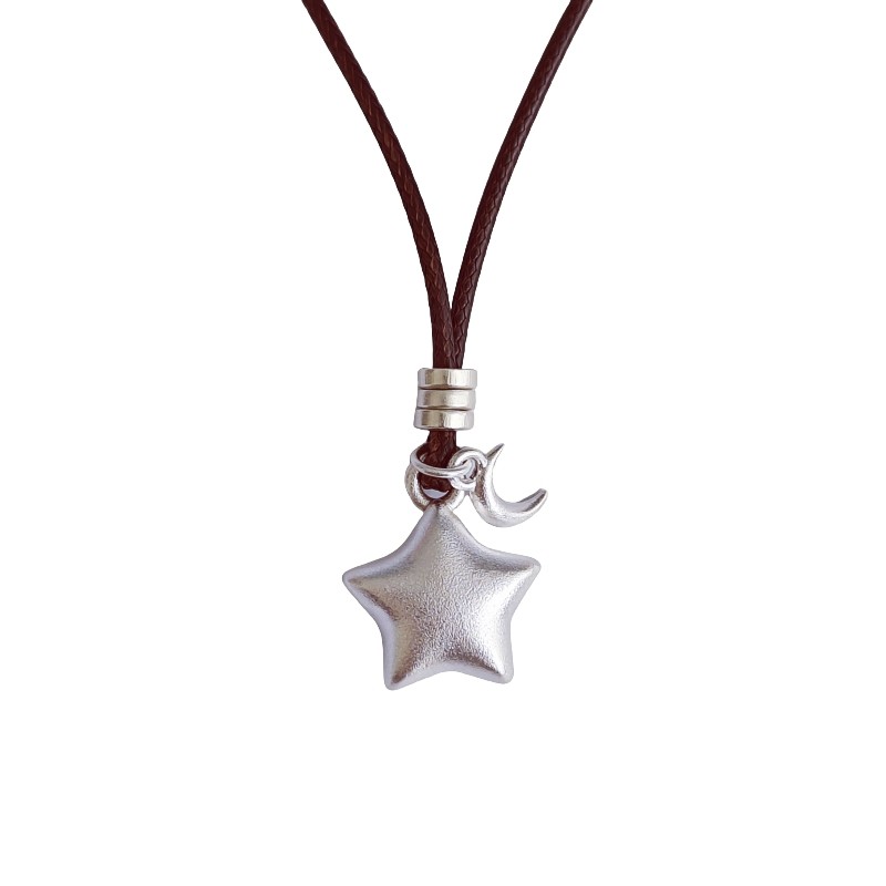 足银999纯银折纸星星项链女