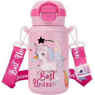 巴拉巴拉儿童保温杯女童一杯双饮盖水杯卡通时尚可爱便携户外潮流