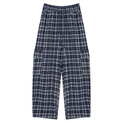 张小某格子工装阔腿裤