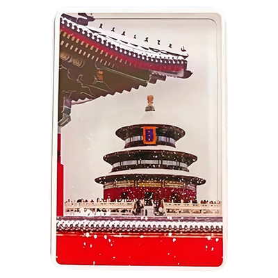 流沙飘雪冰箱贴磁吸景点雪景装饰