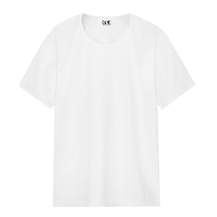 高支纱纯棉中老年汗衫男薄款宽松大码白色120支老头衫短袖圆领夏