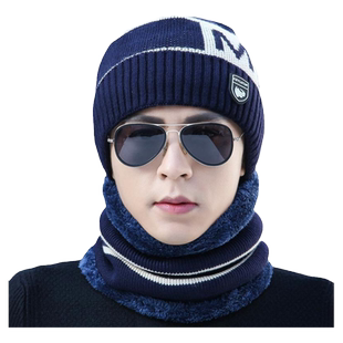 帽子男冬天加厚保暖护颈围脖毛线帽冬季加绒防寒骑车防风包头帽女