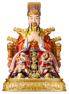 玉皇大帝西王母娘娘神像真身摆件佛堂室内居家礼佛寺庙彩绘佛具