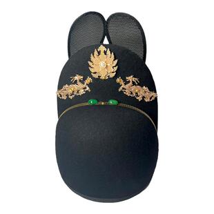 卿子赋童装汉服帽子明制儿童翼善冠配男童飞鱼服锦衣卫帽毛毡新款