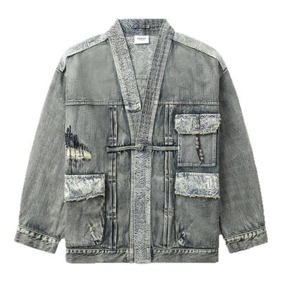 BAPEBLACK刺绣牛仔和服外套