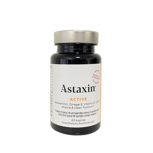 瑞典直邮Astaxin Active三元虾青素胶囊鱼油适合青少年成人60粒