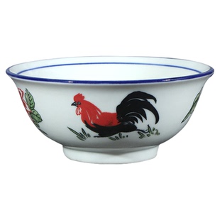 釉下彩中式陶瓷公鸡面碗广东公鸡碗商用老式怀旧鸡公碗TVB港剧