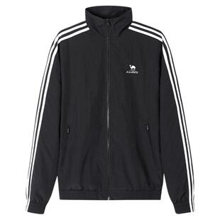 骆驼校园风衣立领外套春夏季男女同款防泼水休闲黑白夹克外套