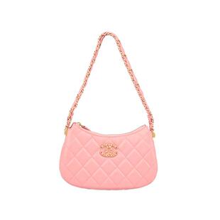 9新CHANEL香奈儿CLUTCH WITH CHAIN珊瑚粉牛皮单肩二手奢侈品包包