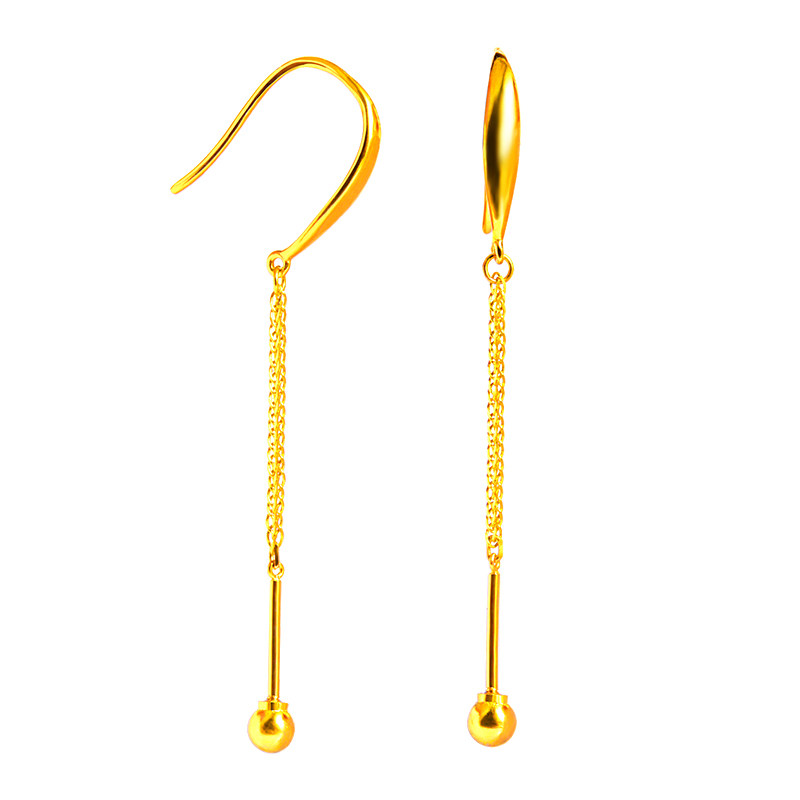 18k金耳钩au750黄金珍珠空托耳环纯金圆珠子拧螺丝珠diy配件材料