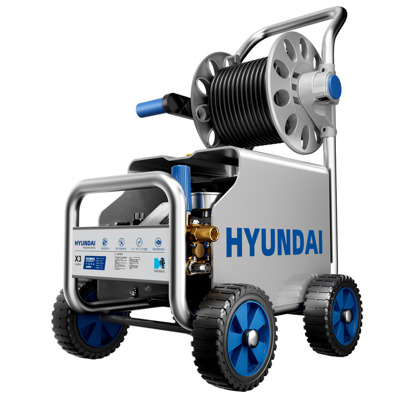 HYUNDAI商用洗车机清洗机220v高压水泵枪大功率工业用强力洗地面