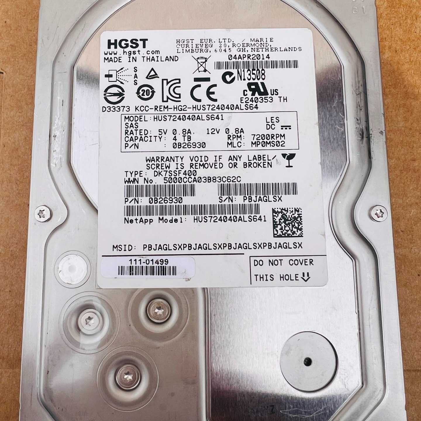 hgst  日立4T  sas 型号HUS724040A议价