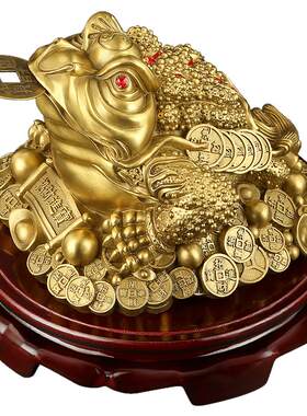 招财铜金蟾摆件酒柜办公开业礼品