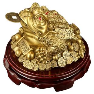 铜金蟾招财摆件 三足金蝉蟾蜍家居客厅玄关酒柜装饰店铺开业礼品