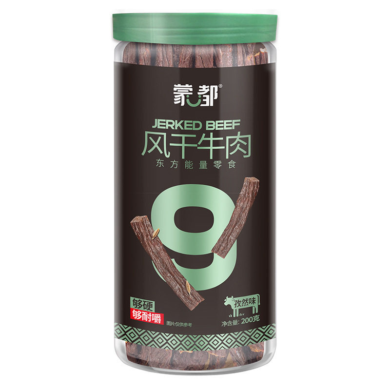 蒙都9成超干牛肉干 内蒙古风干牛肉零食罐装孜然香辣原味休闲零食