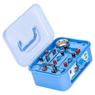 得力小学四年级简单电路科学实验盒电学串并联小灯泡磁学实验器材套装小学生科技制作物理学具箱儿童diy磁铁